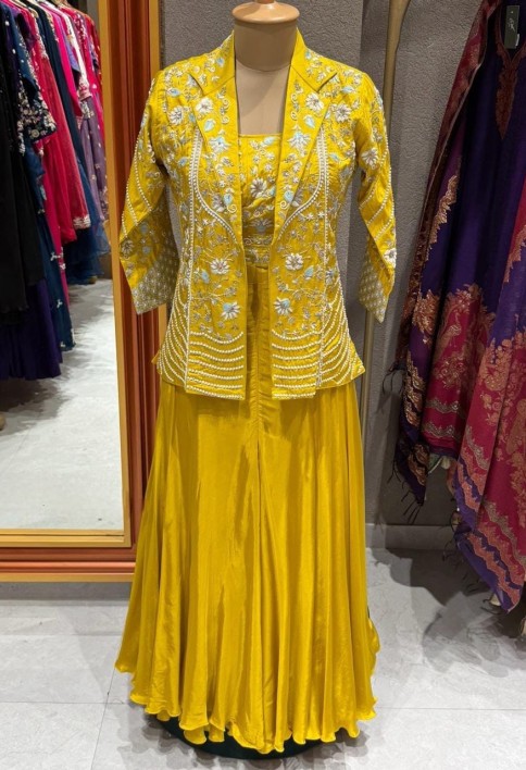 Pure Dola Silk Ready To Wear Blouse With Attached Lining And Beautiful Resham Thread Foil Zari Sequence Cutdana And Pearl Work